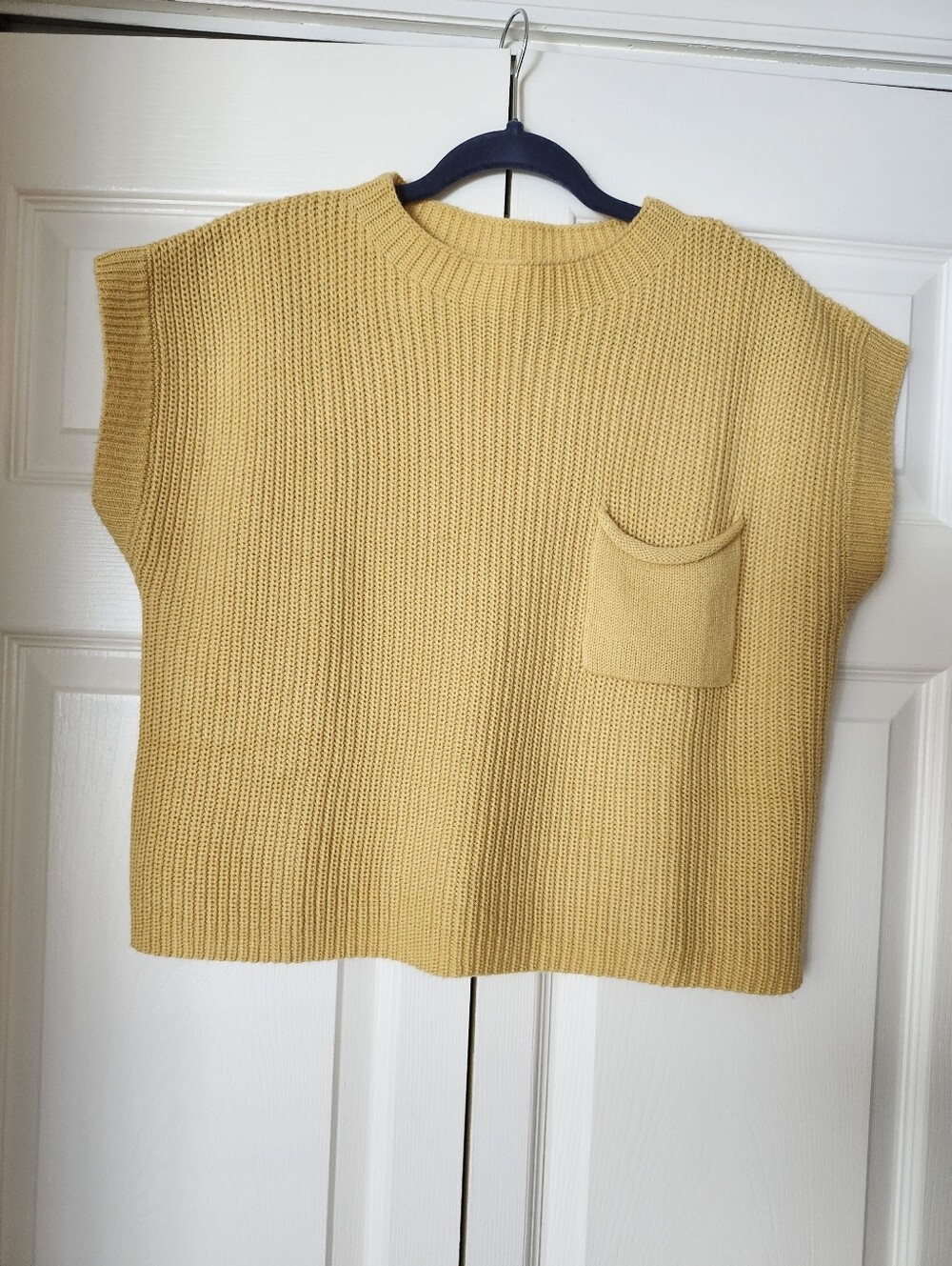 Ugerlov Mustard Yellow  Merino Wool Blend Knit Sweater Shortsleeve NWOT